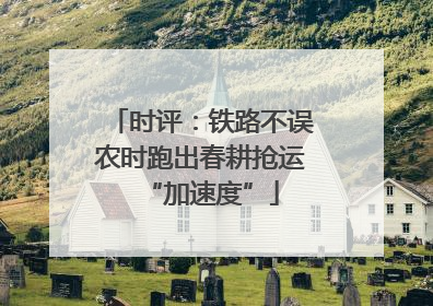 时评：铁路不误农时跑出春耕抢运“加速度”