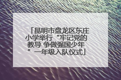 昆明市盘龙区东庄小学举行“牢记党的教导 争做强国少年”一年级入队仪式