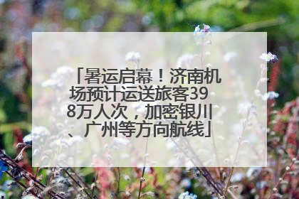 暑运启幕！济南机场预计运送旅客398万人次，加密银川、广州等方向航线