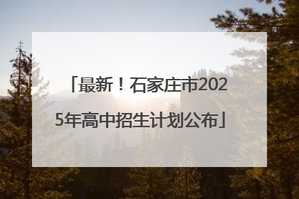 最新！石家庄市2025年高中招生计划公布