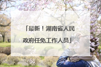 最新！湖南省人民政府任免工作人员