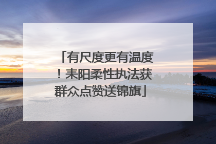 有尺度更有温度！耒阳柔性执法获群众点赞送锦旗
