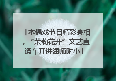 木偶戏节目精彩亮相，“茉莉花开”文艺直通车开进海师附小