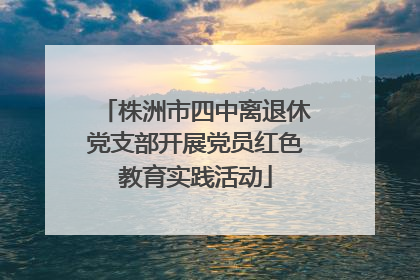 株洲市四中离退休党支部开展党员红色教育实践活动