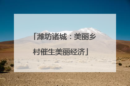 潍坊诸城：美丽乡村催生美丽经济