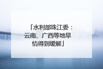 水利部珠江委：云南、广西等地旱情得到缓解