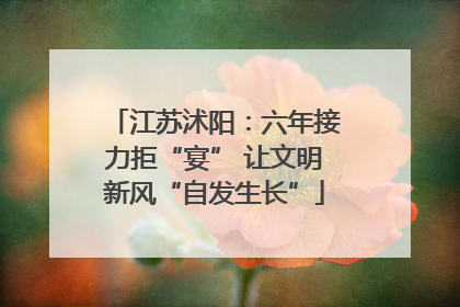 江苏沭阳：六年接力拒“宴” 让文明新风“自发生长”