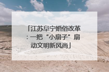 江苏阜宁婚俗改革：一把“小扇子”扇动文明新风尚