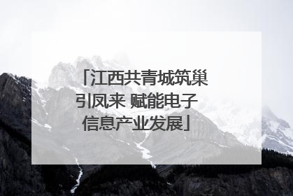 江西共青城筑巢引凤来 赋能电子信息产业发展