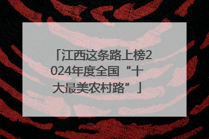 江西这条路上榜2024年度全国“十大最美农村路”