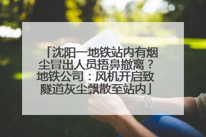 沈阳一地铁站内有烟尘冒出人员捂鼻撤离？地铁公司：风机开启致隧道灰尘飘散至站内