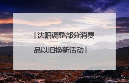 沈阳调整部分消费品以旧换新活动