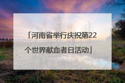 河南省举行庆祝第22个世界献血者日活动
