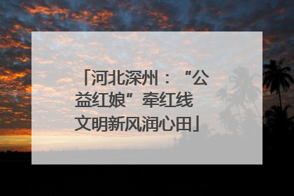 河北深州：“公益红娘”牵红线 文明新风润心田