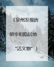 泉州发现唐朝宰相隐居地“活文物”