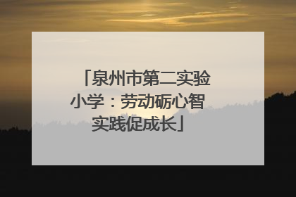 泉州市第二实验小学：劳动砺心智实践促成长