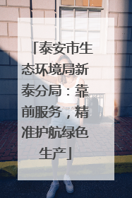 泰安市生态环境局新泰分局：靠前服务，精准护航绿色生产