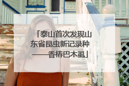 泰山首次发现山东省昆虫新记录种——香椿巴木虱