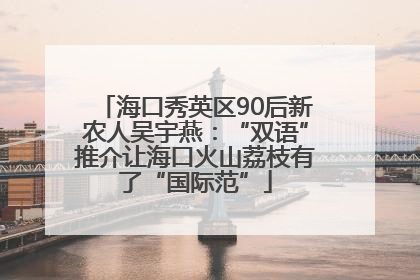 海口秀英区90后新农人吴宇燕：“双语”推介让海口火山荔枝有了“国际范”