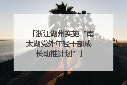 浙江湖州实施“南太湖党外年轻干部成长助推计划”