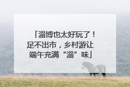 淄博也太好玩了！足不出市，乡村游让端午充满“淄”味