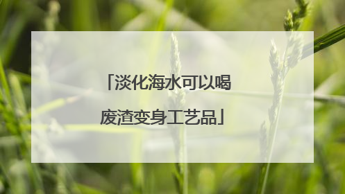 淡化海水可以喝 废渣变身工艺品