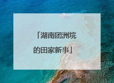湖南团洲垸的田家新事