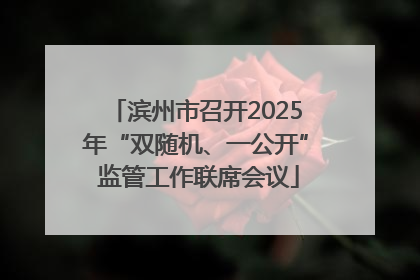 滨州市召开2025年“双随机、一公开” 监管工作联席会议