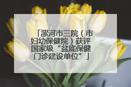 漯河市三院（市妇幼保健院）获评国家级“盆底保健门诊建设单位”