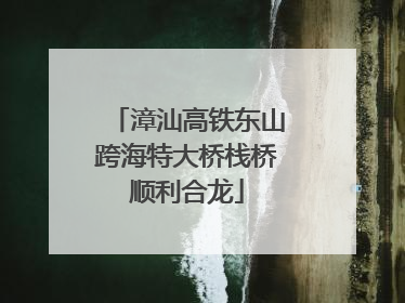 漳汕高铁东山跨海特大桥栈桥顺利合龙