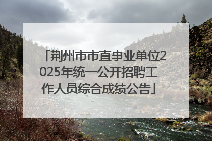 荆州市市直事业单位2025年统一公开招聘工作人员综合成绩公告