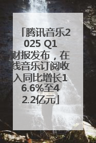 腾讯音乐2025 Q1财报发布，在线音乐订阅收入同比增长16.6%至42.2亿元