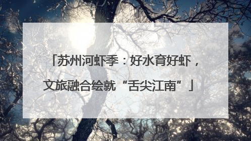 苏州河虾季：好水育好虾，文旅融合绘就“舌尖江南”