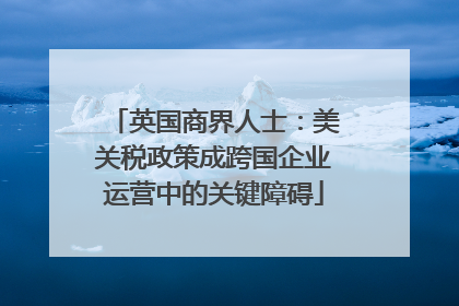 英国商界人士：美关税政策成跨国企业运营中的关键障碍