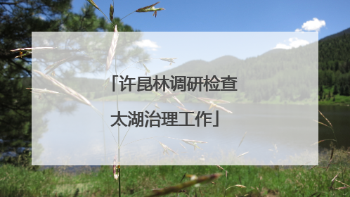 许昆林调研检查太湖治理工作