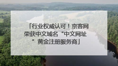 行业权威认可！京客网荣获中文域名“中文网址”黄金注册服务商