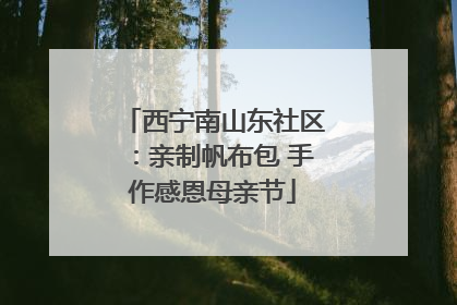 西宁南山东社区：亲制帆布包 手作感恩母亲节