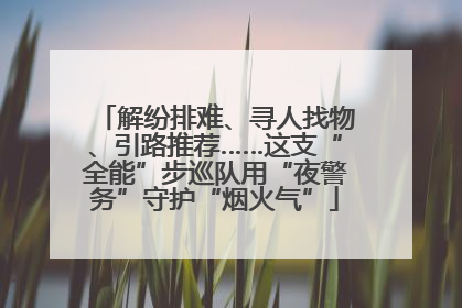解纷排难、寻人找物、引路推荐……这支“全能”步巡队用“夜警务”守护“烟火气”