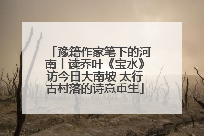豫籍作家笔下的河南丨读乔叶《宝水》访今日大南坡 太行古村落的诗意重生