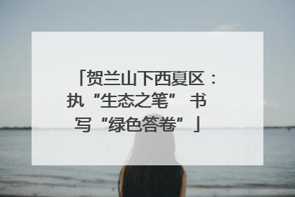 贺兰山下西夏区：执“生态之笔” 书写“绿色答卷”