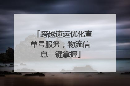 跨越速运优化查单号服务，物流信息一键掌握