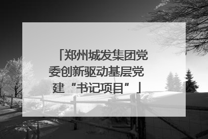 郑州城发集团党委创新驱动基层党建“书记项目”