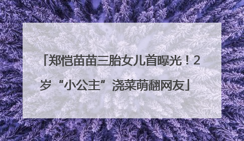 郑恺苗苗三胎女儿首曝光！2岁“小公主”浇菜萌翻网友
