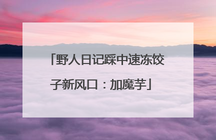 野人日记踩中速冻饺子新风口：加魔芋