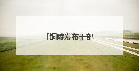 铜陵发布干部任前公示公告