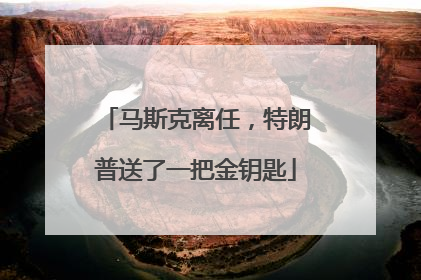 马斯克离任，特朗普送了一把金钥匙