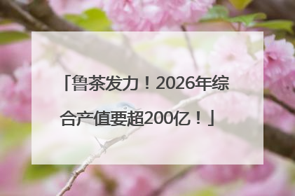 鲁茶发力！2026年综合产值要超200亿！
