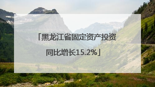 黑龙江省固定资产投资同比增长15.2%