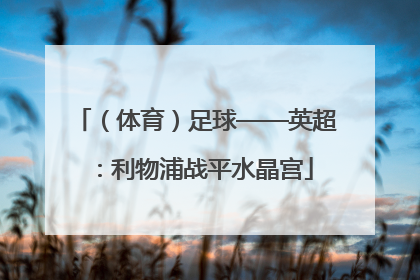（体育）足球——英超：利物浦战平水晶宫