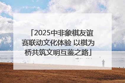 2025中非象棋友谊赛联动文化体验 以棋为桥共筑文明互鉴之路